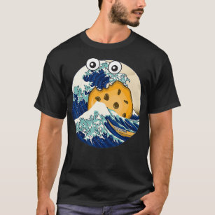 Funy Kanagawa Great Wave Monster eating cookie par T-Shirt