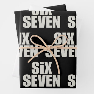 Funy Six Seven 6 7 Meme saying Wrapping Paper Sheet