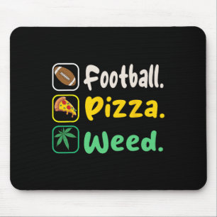 Funy Tee Football Pizza Weed For Lovers Halloween  Mouse Mat