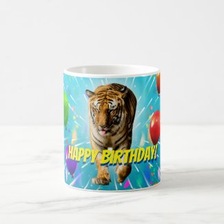Funy Tiger Party Balloon Explosion Birthday