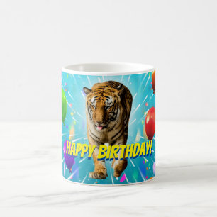Funy Tiger Party Balloon Explosion Birthday Coffee Mug