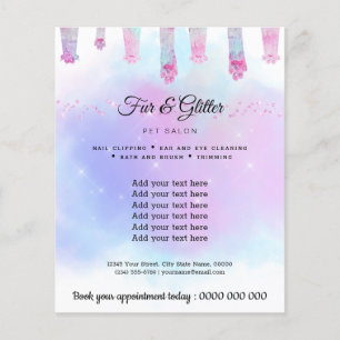 Fur and Glitter pet grooming Flyer
