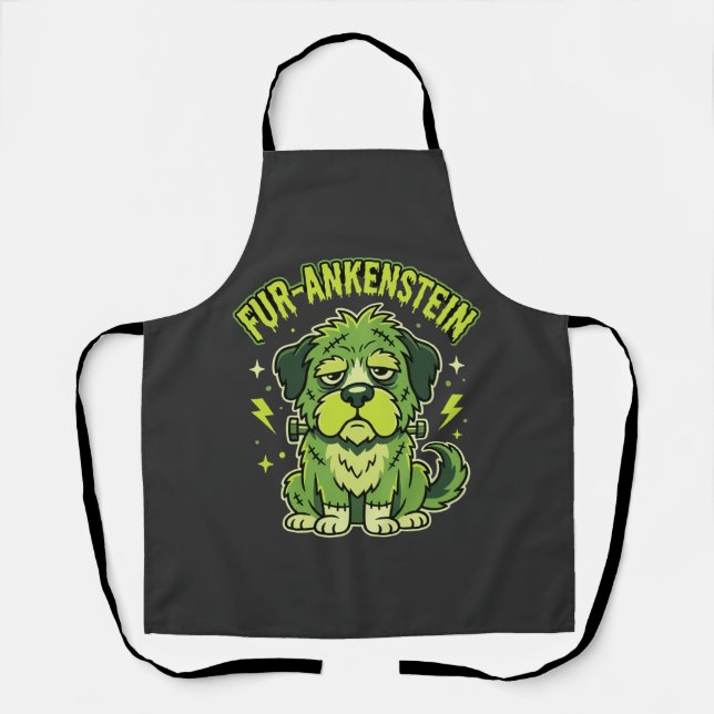 Fur-Ankenstein Funny Frankenstein Dog Halloween Apron (Front)