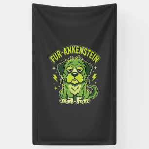 Fur-Ankenstein Funny Frankenstein Dog Halloween Banner