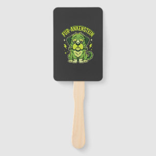 Fur-Ankenstein Funny Frankenstein Dog Halloween Hand Fan