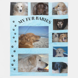 Fur Babies Cloudlight Photo Collage Fleece Blanket