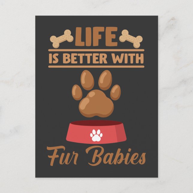 Fur Babies Lover Cute Baby dog lady puppy paw Postcard (Front)