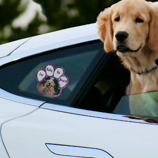 Fur Baby on Board Pink Sparkle Paw Print and Photo Window Cling