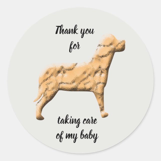 Fur Baby Thank You Pet Sitter Dog Walker Classic Round Sticker (Front)