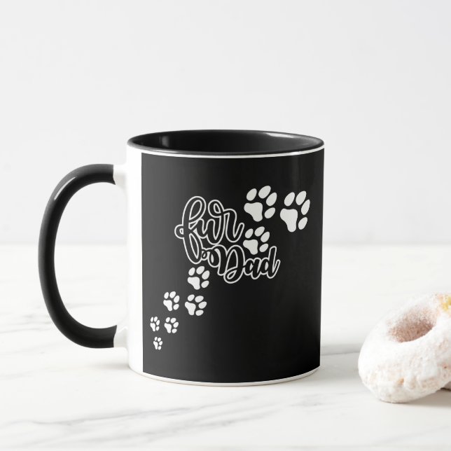 Fur Dad Dogs Footprint Mug (With Donut)