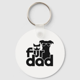 Fur Dad Funny Fathers Day Shirts Cat And Dog Lover Key Ring