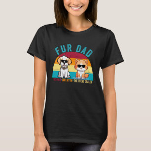 Fur Dad Man Myth Treat Dealer Funny Paw Cat Dog Fa T-Shirt