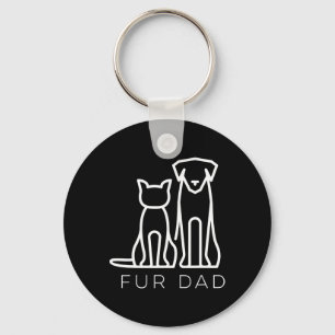 Fur Dad Pet Lover Cat Dog Dad Husbynd Funny Father Key Ring