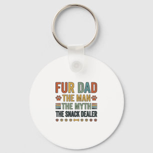Fur Dad The Snack Dealer Vintage Dog Lover Shirt_1 Key Ring