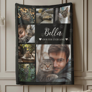 Fur-ever Love Photo Collage Dog or Cat Lover Fleece Blanket