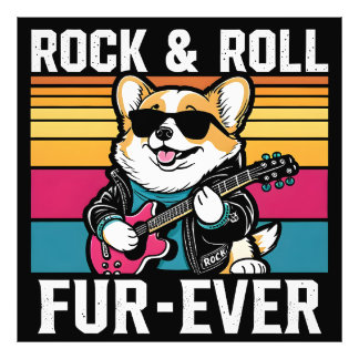 Fur-Ever Rock & Roll With A Rockin Corgi Photo Print