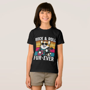Fur-Ever Rock & Roll With A Rockin Corgi Tri-Blend Shirt