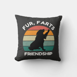 Fur, Farts, Friendship - Funny Dog Lover Retro Cushion