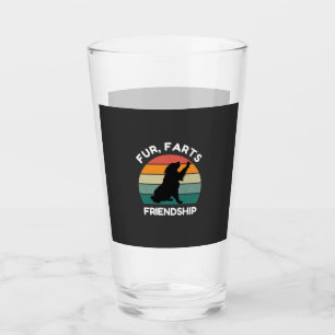 Fur, Farts, Friendship - Funny Dog Lover Retro Glass