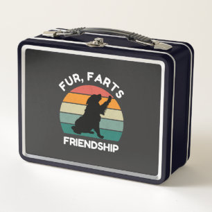Fur, Farts, Friendship - Funny Dog Lover Retro Metal Lunch Box