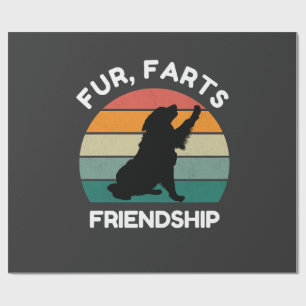 Fur, Farts, Friendship - Funny Dog Lover Retro Wrapping Paper
