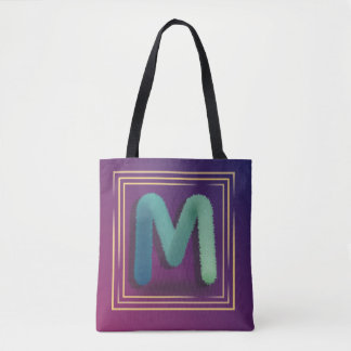 fur initial "M" on gradient background Tote Bag