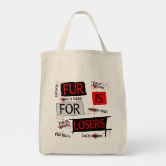 Fur is for losers tote bag
