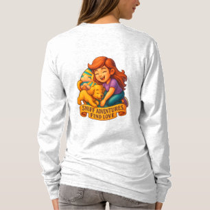 Fur Lies Love Rises Cute Lady and Puppy Cartoon 3D T-Shirt