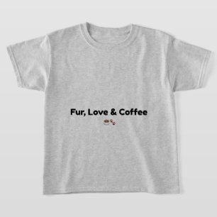 Fur Love & Coffee Cute Kids Pet T-Shirt