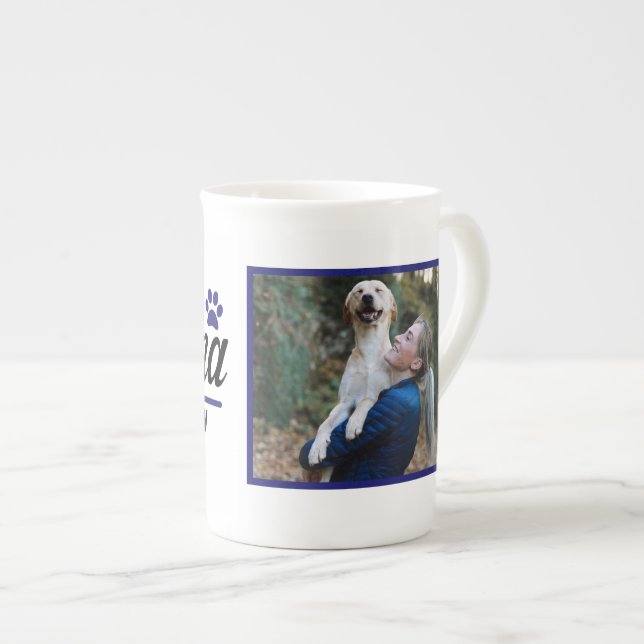 Fur Mama Custom Pet Photo Bone China Mug (Front Right)