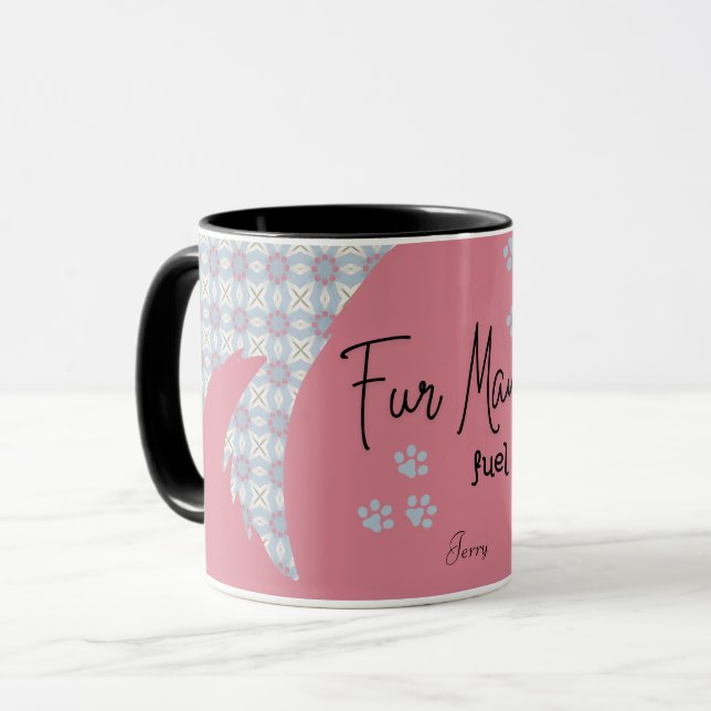 FUR MAMA FUEL pink and blue Mug (Front Left)
