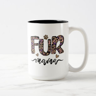 Fur Mama, Gift Idea Dog Mum, Gift Idea Cat Mum Two-Tone Coffee Mug