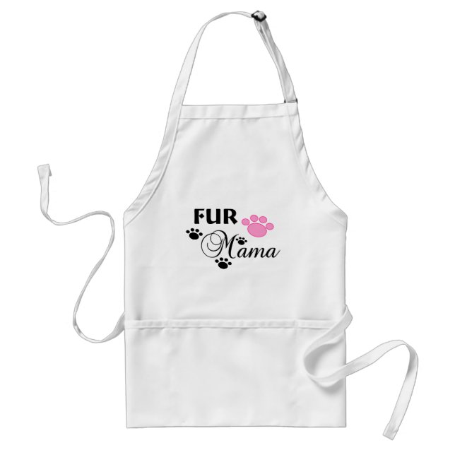 Fur Mama With Pink Paw Kitchen Apron (Front)