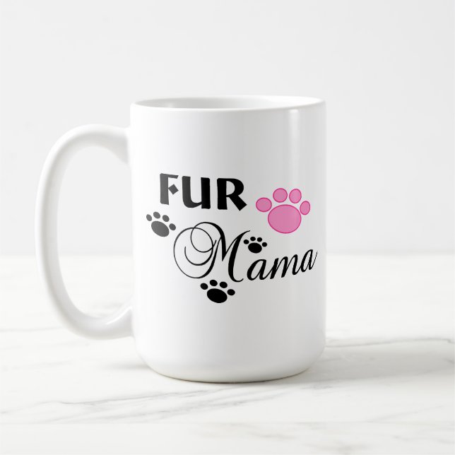 Fur Mama With Pink Paw Mug (Left)