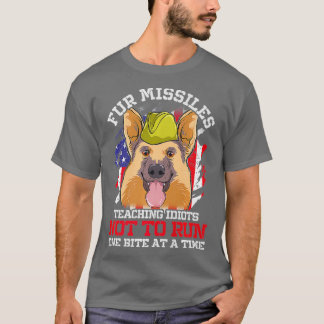 Fur Missiles German Shepherd Police  Military T-Shirt