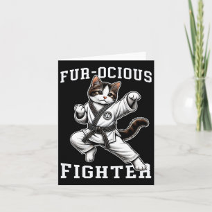 Fur-ocious Fighter Cat Card