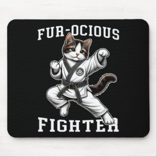 Fur-ocious Fighter Cat Mouse Mat