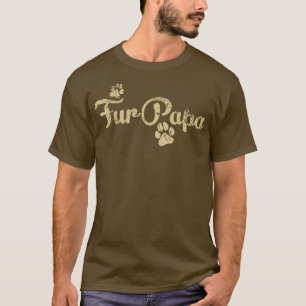Fur Papa Cute Dog Cat Lover Dad Pawprint Gift T-Shirt