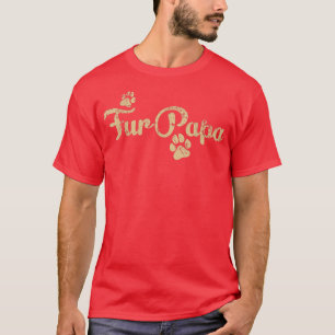 Fur Papa Cute Dog Cat Lover Dad Pawprint Gift  T-Shirt