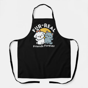 Fur-Real Friends Forever   Cute Cat & Dog Duo Apron