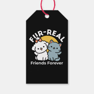 Fur-Real Friends Forever Cute Cat & Dog Duo Gift Tags