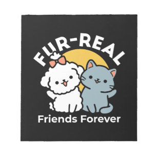 Fur-Real Friends Forever Cute Cat & Dog Duo Notepad