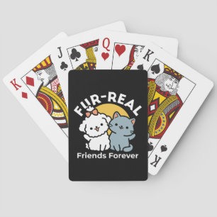 Fur-Real Friends Forever Cute Cat & Dog Duo Playing Cards