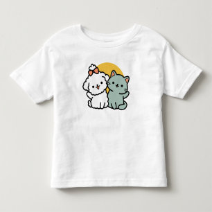 Fur-Real Friends Forever   Cute Cat & Dog Duo Toddler T-Shirt