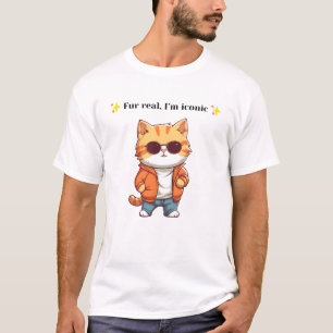 Fur Real, I’m Iconic   Funny Cat Graphic T-Shirt