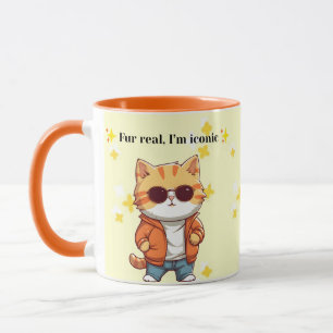 Fur Real, I’m Iconic   Funny Cat Quote Mug
