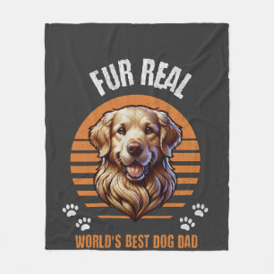 Fur Real � World�s Best Dog Dad Golden Retriever Fleece Blanket
