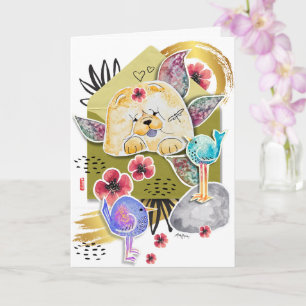 FUR-ST  CLASS MAIL Chow dog art card