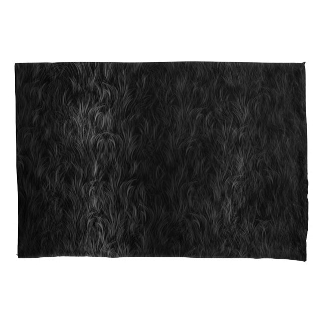 Fur Texture - Black and White #1 Pillowcase (Front)