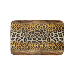 Fur texture: fox and leopard. bath mat